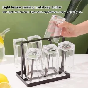 Metal Cup Drying Rack – 6 Glass Holder