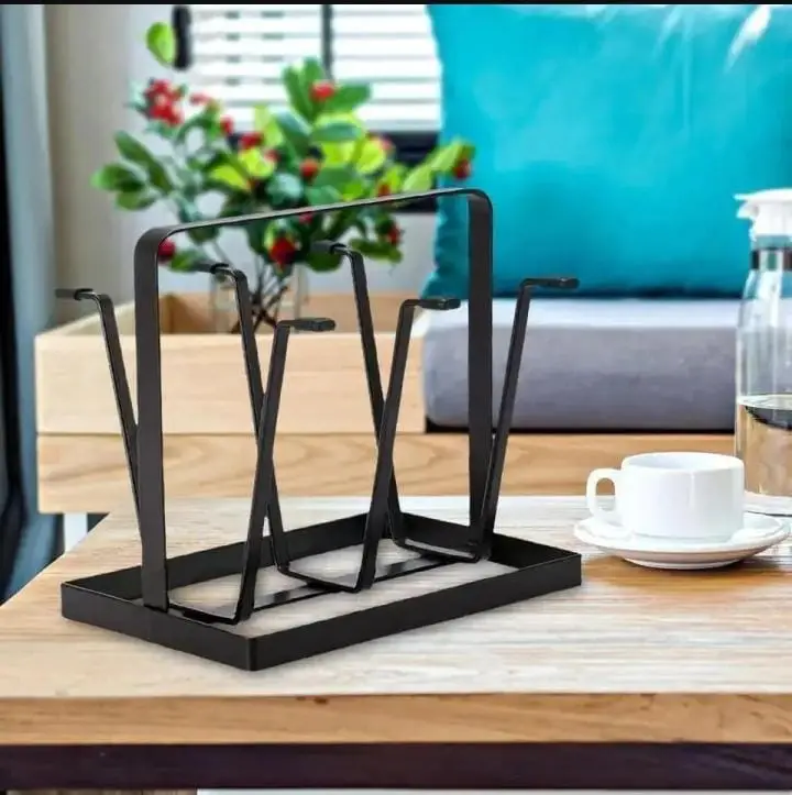 Metal Cup Drying Rack โ 6 Glass Holder - Image 4