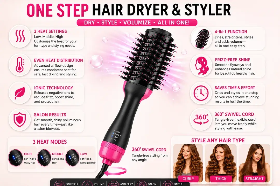 One-Step Hair Dryer & Styler Brush - Image 8